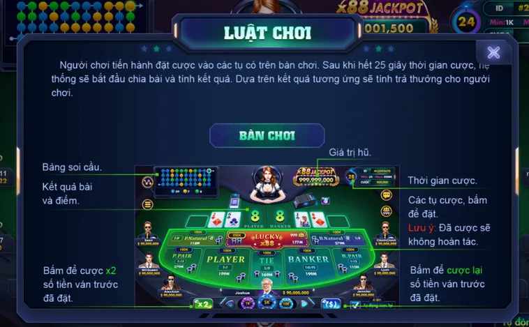 Nổ Hũ Baccarat Lucky 88 Tại Vaobet Trải Nghiệm Đẳng Cấp Với Tỷ Lệ Thắng Khủng