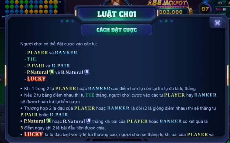 Nổ Hũ Baccarat Lucky 88 Tại Vaobet Trải Nghiệm Đẳng Cấp Với Tỷ Lệ Thắng Khủng